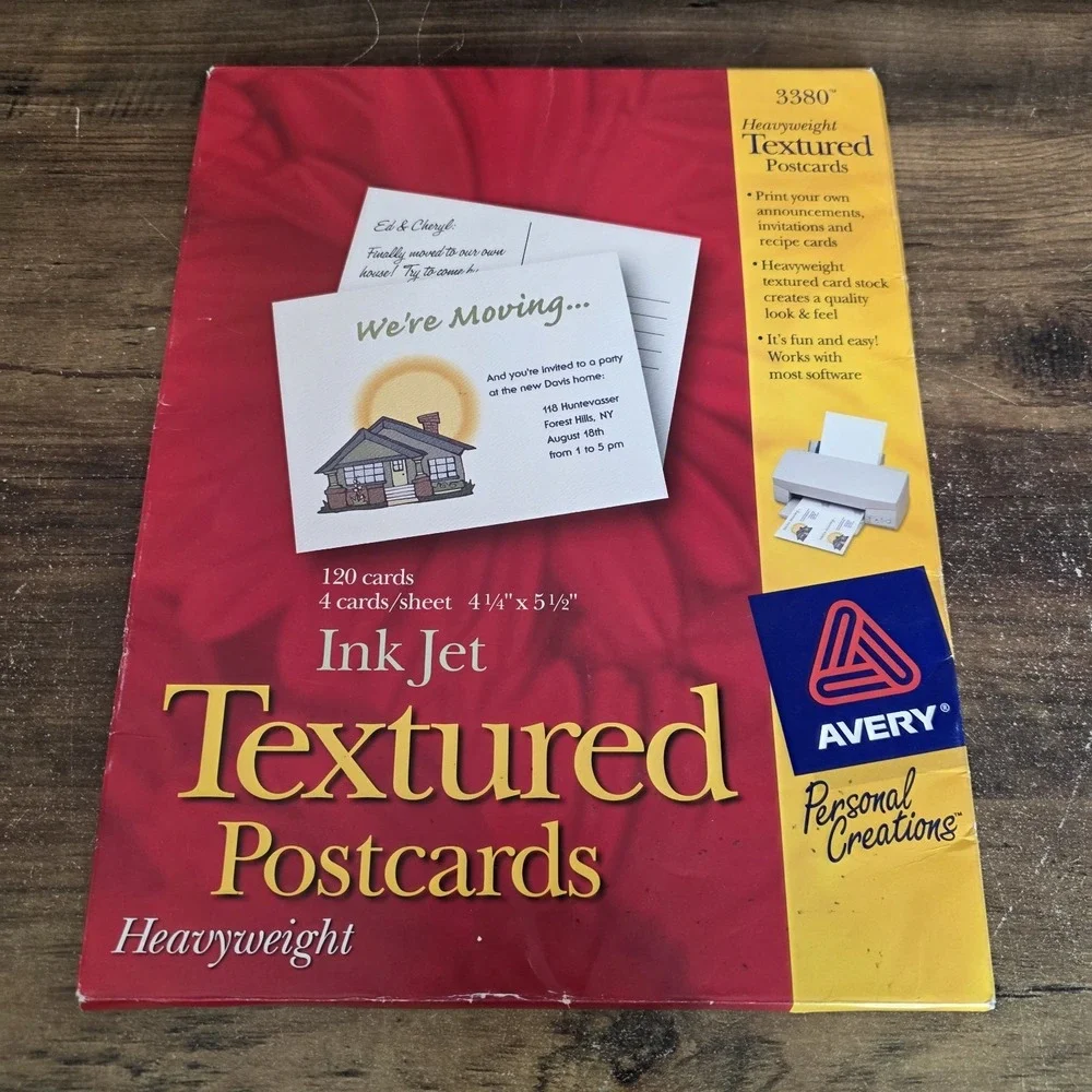 Avery 3380 Ink Jet‎ Heavyweight Textured Post Cards Announcements 60 Cards